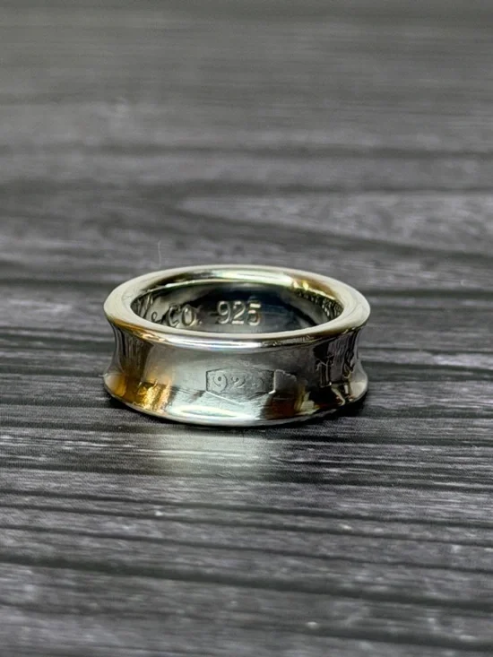 Tiffany & Co. Sterling Silver Ring | Engraved Band Ring | Size 4.5 | Minimalist - Picture 2 of 6